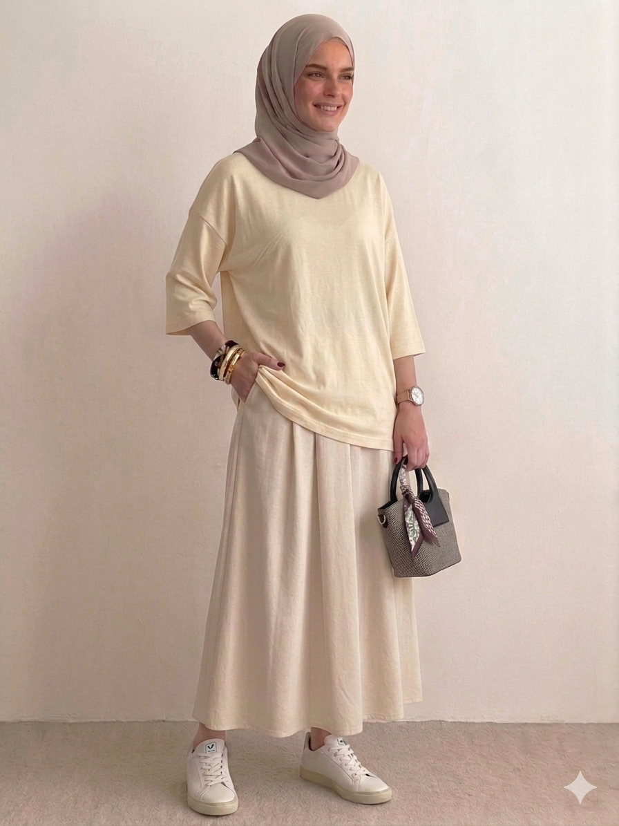 T-shirt Oversize Manches 3/4