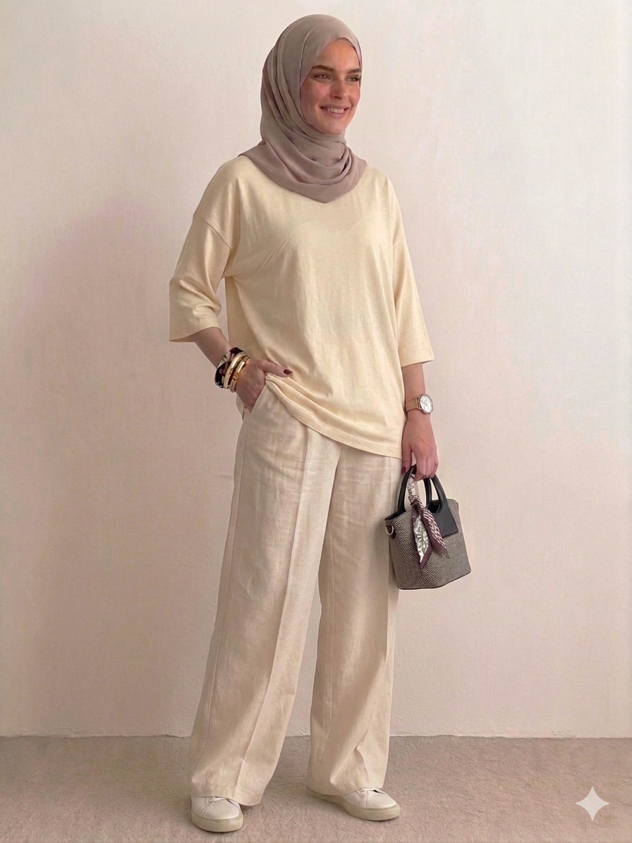 T-shirt Oversize Manches 3/4