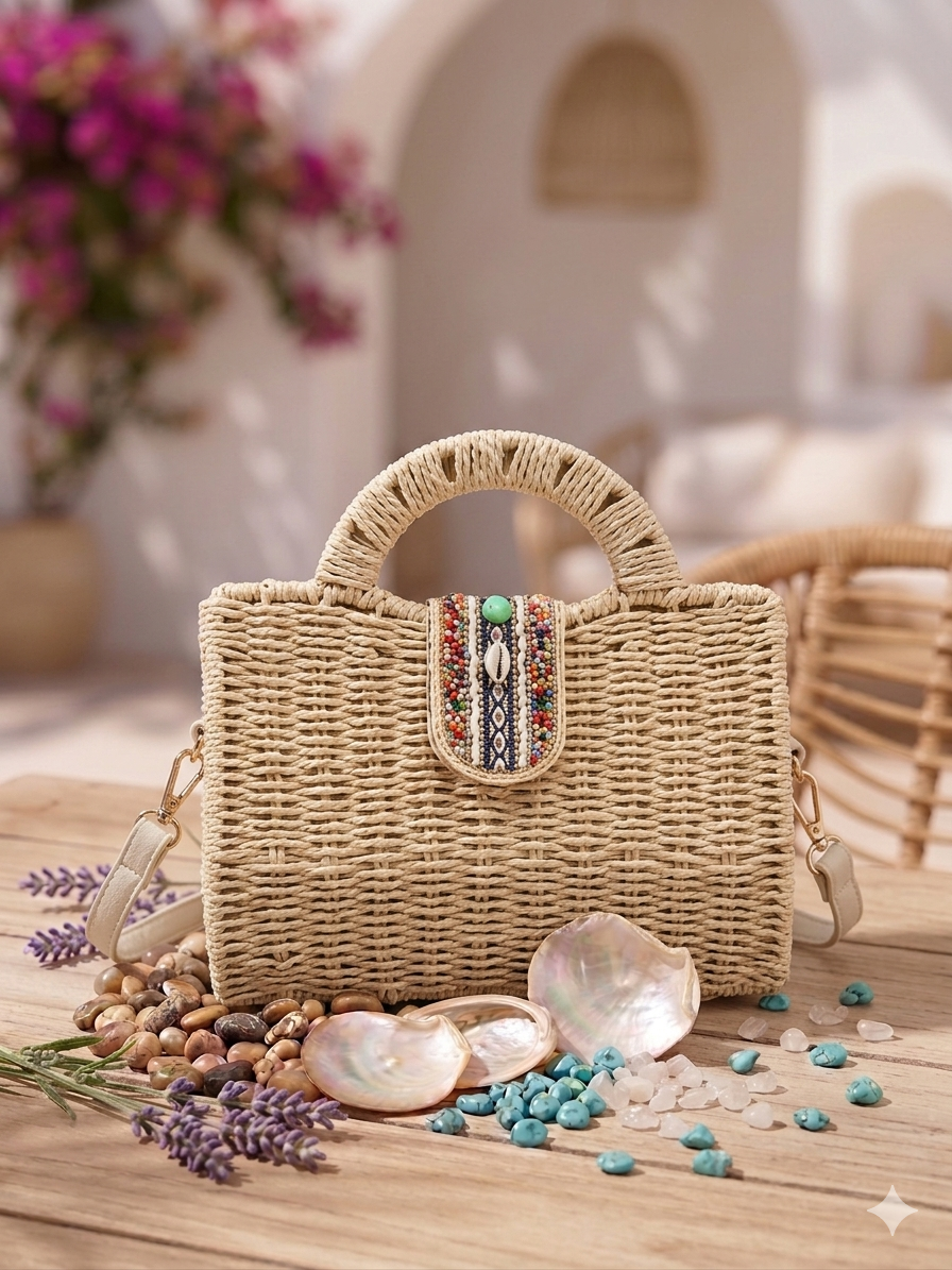 Sac Osier Bohème — Porté Main & Bandoulière