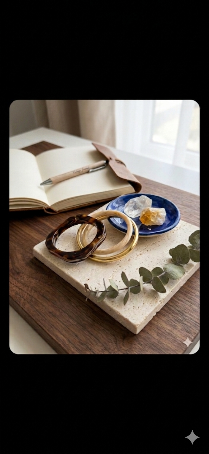 Lot 3 Bracelets Jonc Écaille & Doré — Collection Côte d'Azur