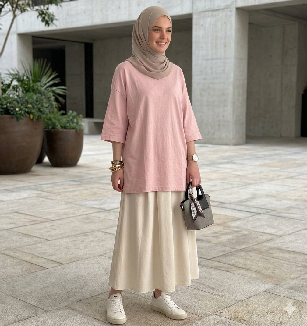 T-shirt Oversize Manches 3/4